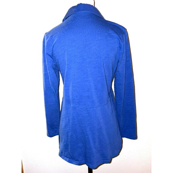 Soft Surroundings Blue Button-Down 100% Cotton Top Size X-Small Petite - Picture 2 of 6